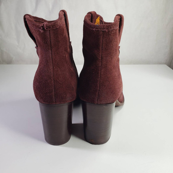 Splendid Lakota Bootie Suede Leather Heeled 11 Cranberry Maroon‎ Boot Revolve - Picture 4 of 11